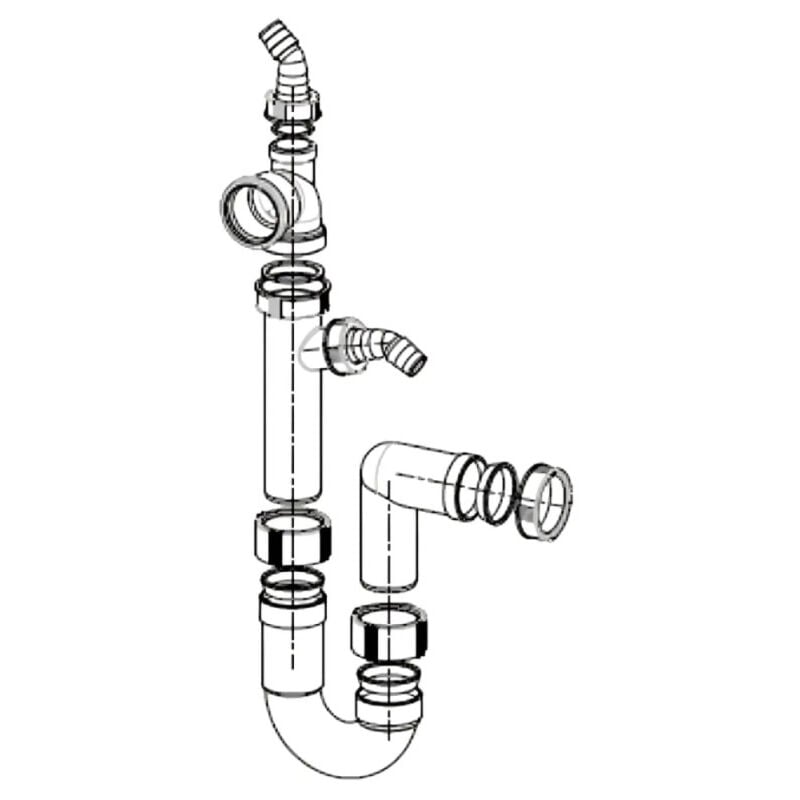Franke - Siphon déporté pour vidage évier avec tubulure fraganit