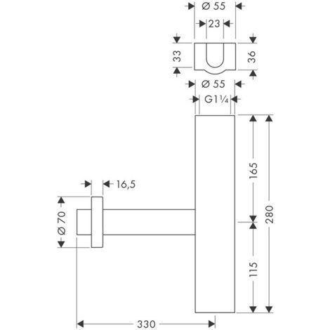 Siphon design chroméé