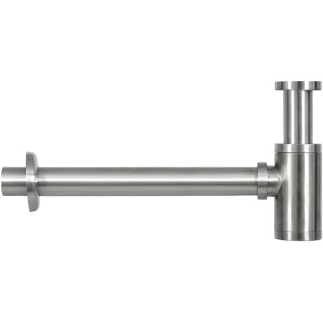Siphon design Differnz Mix 5/4" avec tube mural et rosace en chrome mat