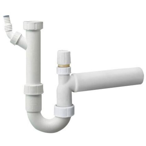 Siphon d'évier 1 1/2'' DN 50 avec un raccordement d'appareil et aérateur
