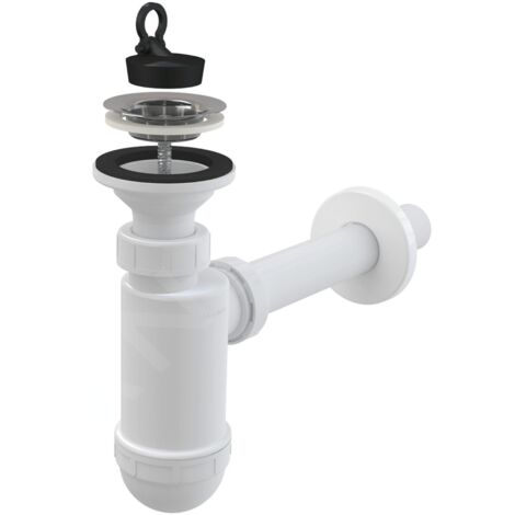 Siphon d'évier 32 mm en polypropylène avec grille en acier inoxydable – Débit 57 l/min – Température maximale 95 °C – A410