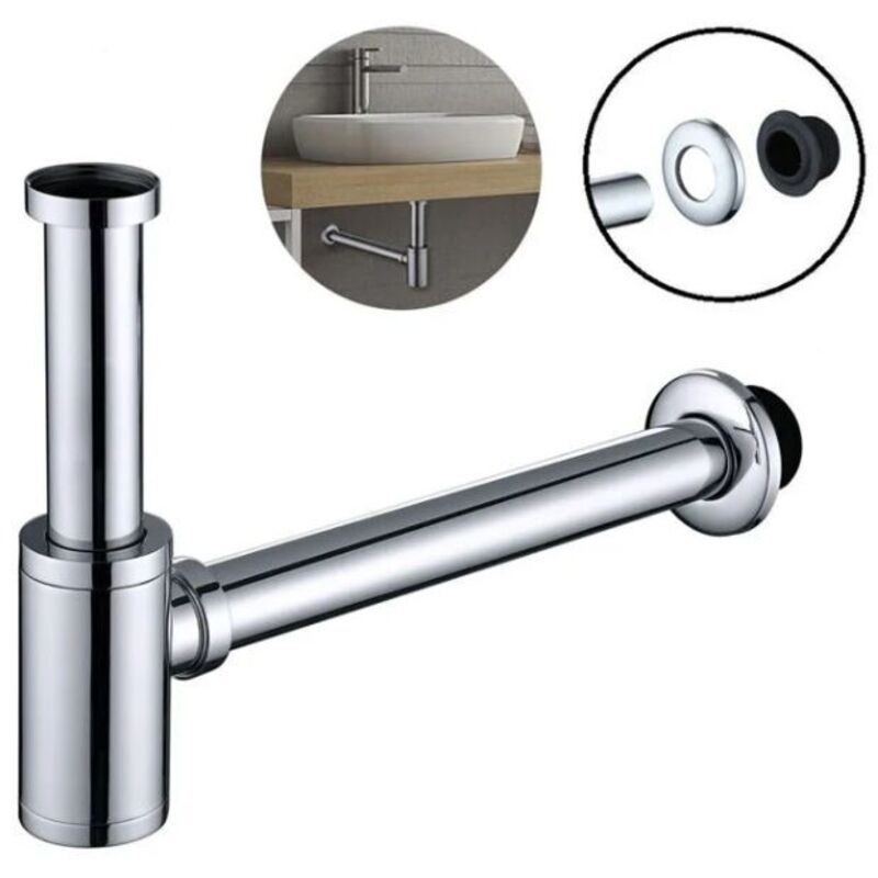 Siphon d'évier en acier inoxydable pour lavabo et vasque, hauteur réglable, ensemble de siphon G1-1-4".