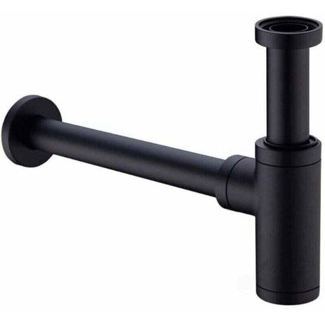 Siphon d'évier en acier inoxydable, Universal syphon1 1 / 4 x 32mm, évier et évier réglables et résistants aux odeurs, noir