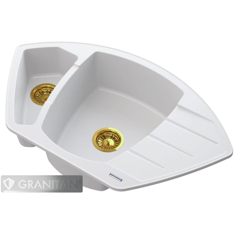 Siphon d'évier en granit doré