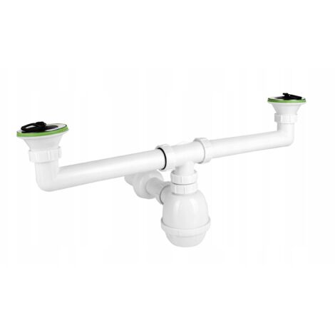 SIPHON D'ÉVIER EN PLASTIQUE 2 CUVES 1,1/2'