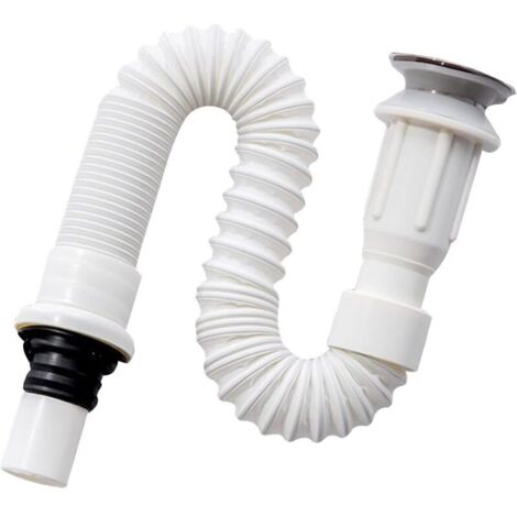 Siphon d'évier, siphon gain de place, évacuation d'évier flexible, évacuation d'évier, extensible de 40 à 80 cm