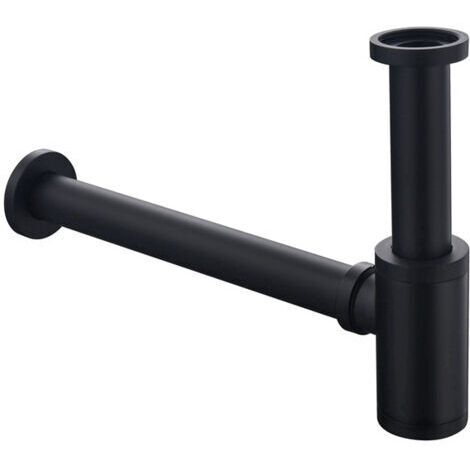Siphon d'évier universel en laiton Keymark avec rallonge de 200 mm, réglable 1 1/4 x 32 mm, anti-odeurs et anti-fuites, noir mat
