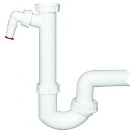 Siphon DN40x6/4' avec joint à rotule et raccord pour disconnecteur