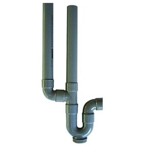 Siphon double de machine à laver D.40mm – Sortie horizontale – Pour espaces confinés – Installation facile