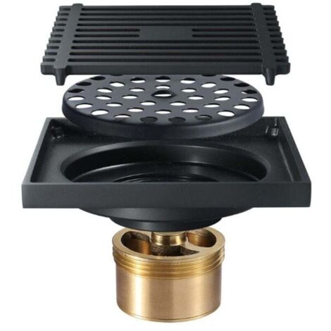 Siphon douche à l'italienne Siphon de sol noir anti-odeur 100100mm