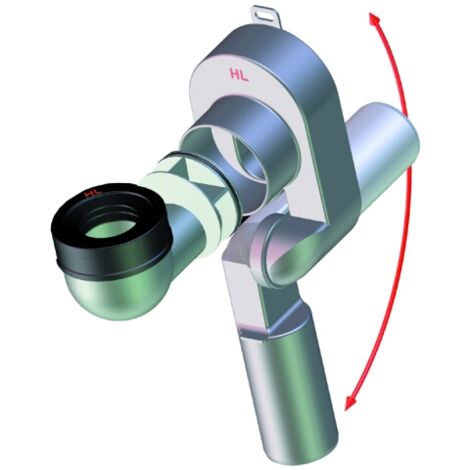 Siphon d'urinoir suspendu DN50, avec adaptateur pour sortie verticale