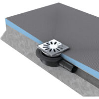 Siphon écoulement horizontal avec grille carrée FUNDO - Siphon à écoulement horizontal mini max extra plat avec grille en inox carré115 x 115 mm DN 40