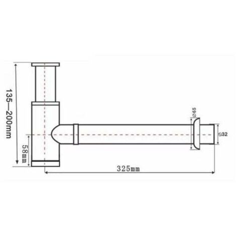 Siphon en P rond en laiton de 3,8 cm, décoratif, kit de drainage réglable pour lavabo de salle de bain, drainage mural, noir mat