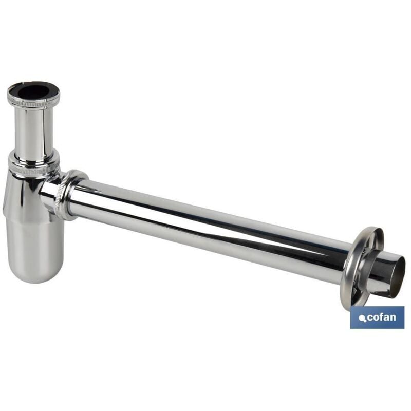 Sortie Siphon Bouteille Chromée Ø32-40 330 mm Et Raccord 1 1/4