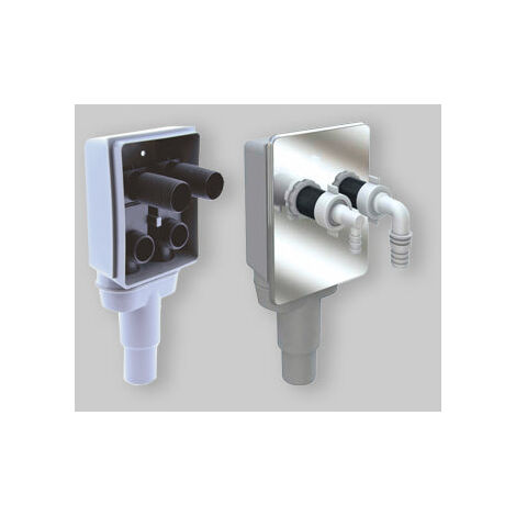 Siphon encastrable avec double raccordement pour lave-linge - sèche-linge Bampi, sortie Ø40/50
