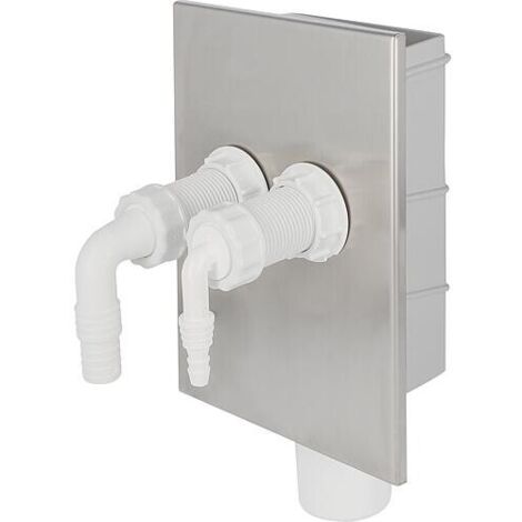 Siphon encastré double, DN50, avec cache V2A