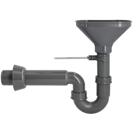 Siphon entonnoir DN40 avec fixation murale en matière recyclée