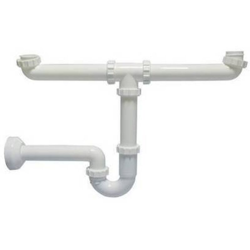 Siphon « euro » pour éviers 2 voies