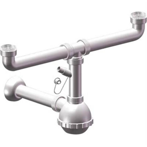 Siphon Flacon Pp 2 Réservoirs + 1 Raccord Blanc Mm 40 1"1/2