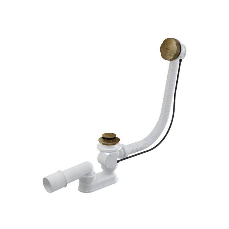 Alcadrain Garnitures de vidage - Kit vidange et trop-plein baignoire, longueur 1000 mm, bronze antique A55ANTIC-100