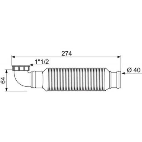 Siphon flexible d'évier SENZO sans garde d'eau à membrane D40 - Wirquin Pro