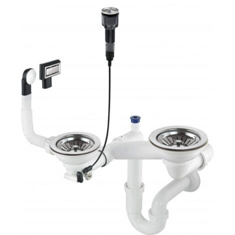 Siphon für 1,5- und 2-Becken-Granitspüle - Space-Saver ZXY9983 5907650821113