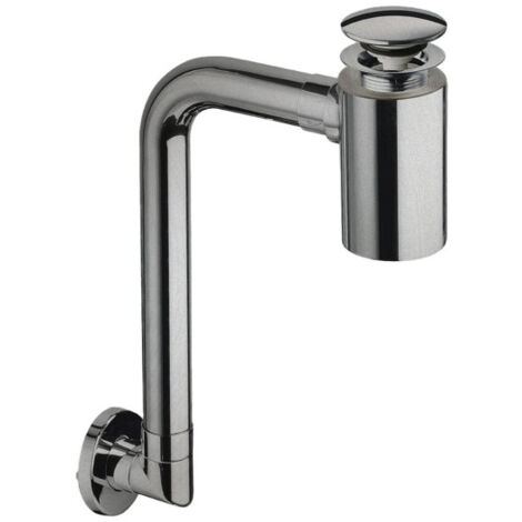 Siphon gain de place bonde u&d avec trop plein metal brosse - CRISTINA ONDYNA BUS33377