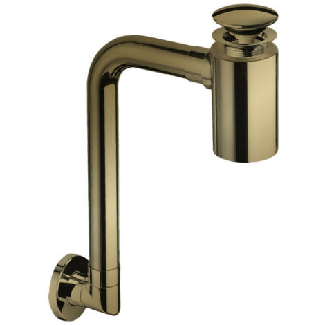 Siphon gain de place bonde u&d avec trop plein or brosse - CRISTINA ONDYNA BUS33396P