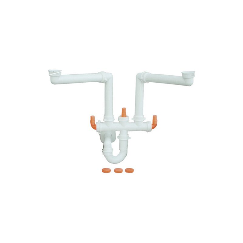 Lira - Siphon gain de place pour éviers 2 voies (marque )