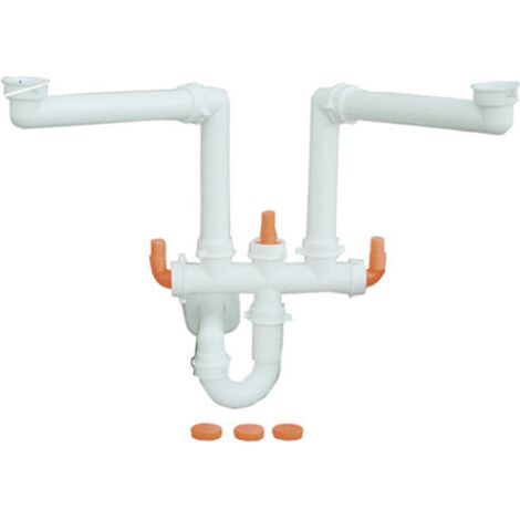 Siphon gain de place pour éviers 2 voies (marque Lira)