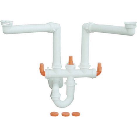 Siphon gain de place pour éviers 2 voies (marque Lira)
