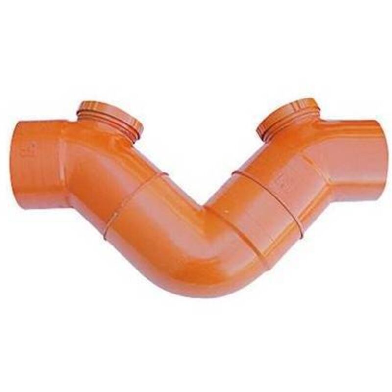 Siphon horizontal 2 capuchons en pvc rouge