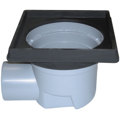Siphon horizontal 'Perfekt' DN110, support de cadre en fonte 260x260mm, corps seul