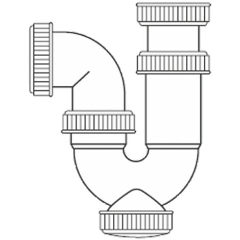 Siphon incurvé extensible de 1" 1/2" avec chaîne et bouchon
