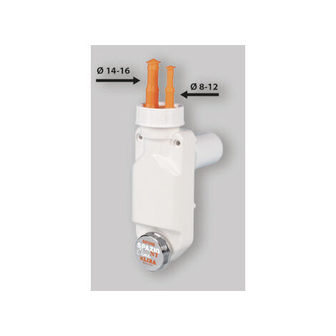 Siphon inspectable équipé d’une double connexion pour le déchargement LIRA A8500.01 blanc