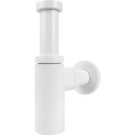 Siphon Lavabo Blanc Universelle Métal Bouteille