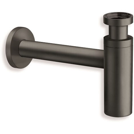 SIPHON LAVABO DROIT LUXE LAITON DESIGN 35 cm CHROME NOIR BROSSE - CRISTINA ONDYNA MS3475