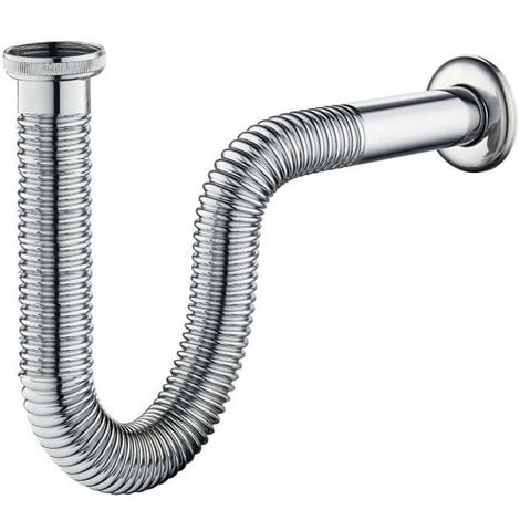 Engelbach® Siphon lavabo avec tuyau flexible – Siphon évier souple avec  raccord – Tuyau flexible plomberie – Fabriqué en Allemagne : :  Bricolage