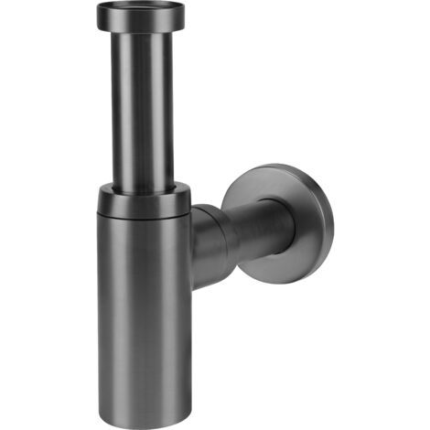 Siphon Lavabo Graphite Universelle Métal Bouteille