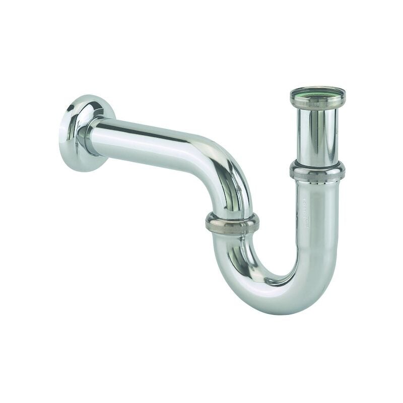 Siphon tube vasque - Diamètre d'entrée : 1'1/4 - Hauteur garde d'eau : 65 mm - Diamètre sortie : 32 mm Valentin
