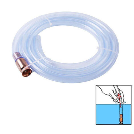 Siphon manuel pour carburant, gasoil et eau – Tuyau auto-amorçant avec shaker, 10 m, PVC renforcé, livré à l’unité