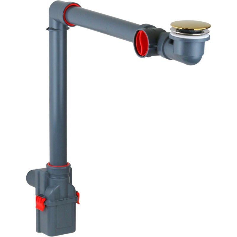 Siphon peu encombrant inspectable avec drain clic-clac doré CGS Isy Siphon AL830F.12 Or