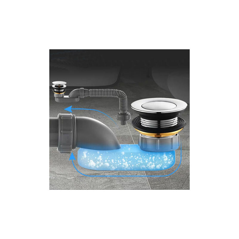 syst/ème d/évacuation et syst/ème anti-odeur Siphon pour baignoire /îlot