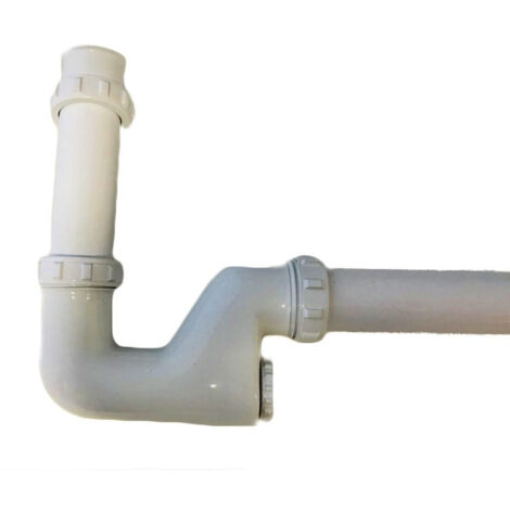Siphon pour lavabo 1 blanc complet en laiton