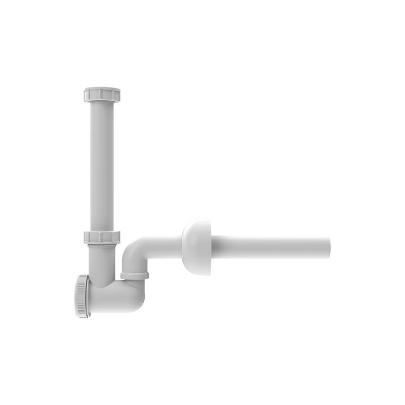 Siphon pour lavabo et bidet DN40x5/4' avec verre d'inspection et rosace
