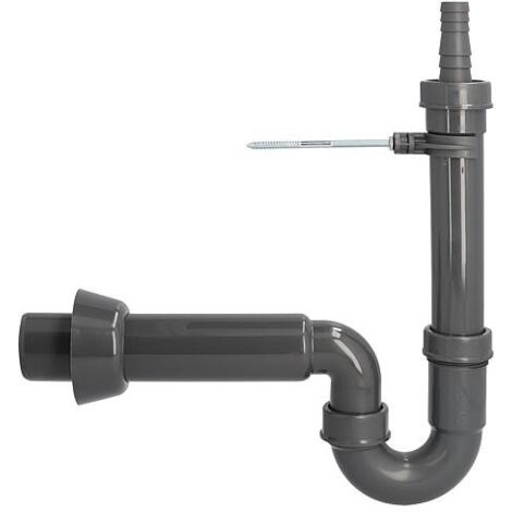 Siphon pour machine à laver 11/2" DN50 avec fixation murale en matière recyclée