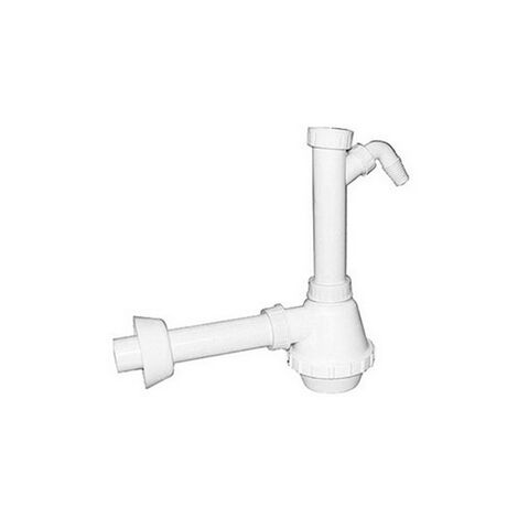 Siphon PVC 1 voie avec évacuation pour lave-linge 40x40x100
