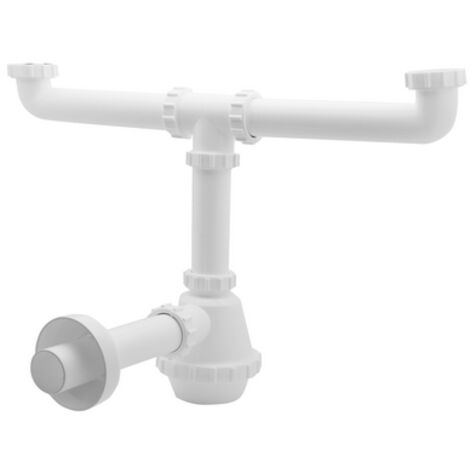 Siphon PVC 2 voies pour évacuation 40 mm