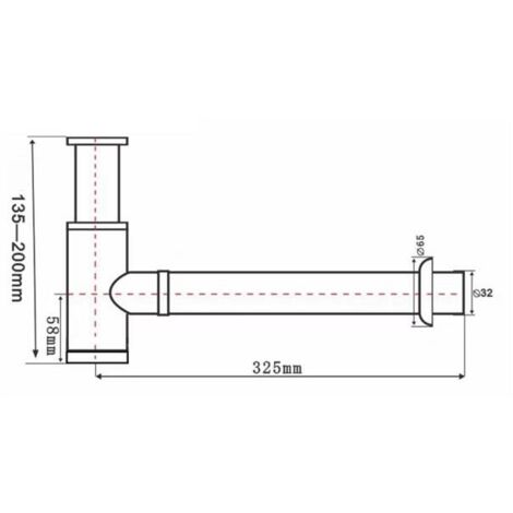Siphon rond en laiton en forme de P, 3,8 cm de diamètre, décoratif, réglable, pour lavabos et siphons muraux, noir mat