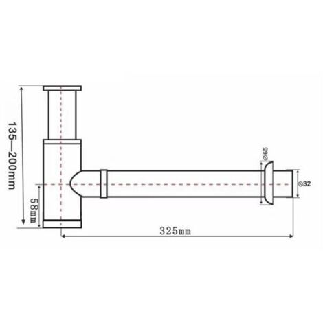 Siphon rond en laiton en forme de P, 3,8 cm de diamètre, décoratif, réglable, pour lavabos et siphons muraux, noir mat